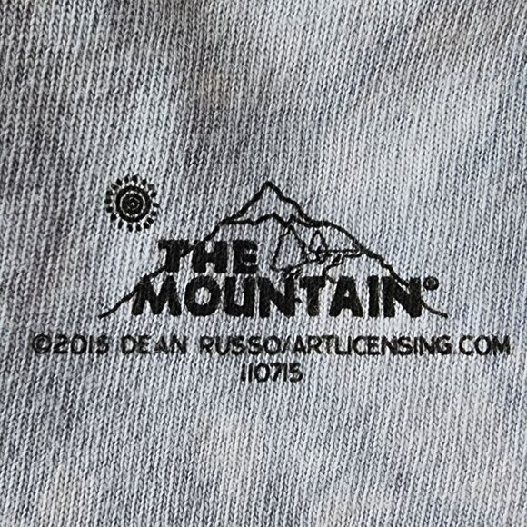 The Mountain Child XL T-Shirt Puppy Love Graphic Blue Tie Dye Multicolor Top - Picture 6 of 7